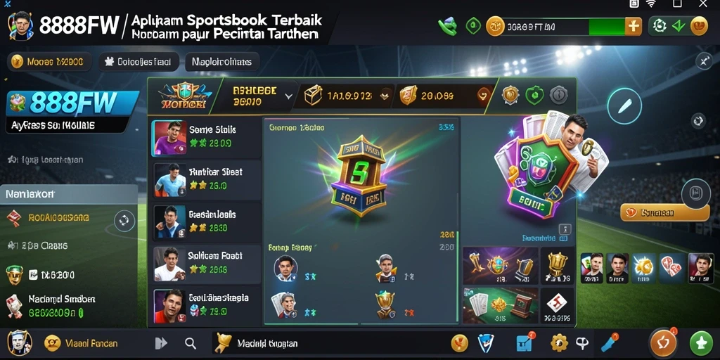 Screenshot tampilan utama 888FW dengan berbagai pilihan taruhan olahraga.