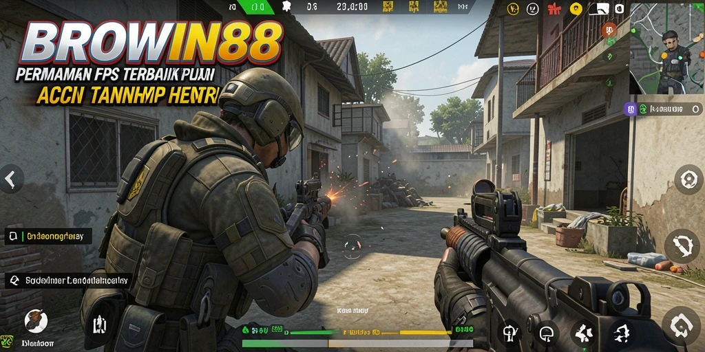 Tampilan gameplay intens dari BROWIN88 dalam aksi FPS.