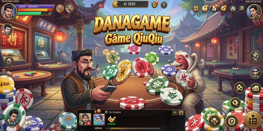 Tampilan gameplay DANAGAME yang mendebarkan dalam permainan QiuQiu.