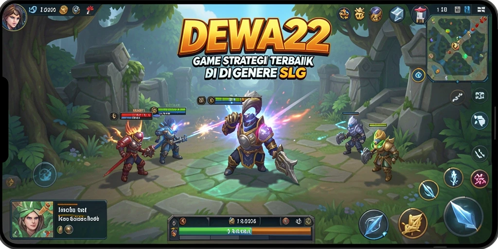 Tangkapan layar utama DEWA22 menampilkan aksi intens dan strategi yang mendebarkan.