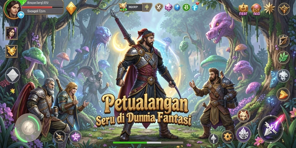 Tangkapan layar gameplay INDORP yang menunjukkan aksi seru di dunia petualangan.