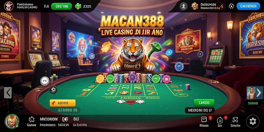 Tampilan gameplay Live Casino yang mendebarkan di MACAN388.