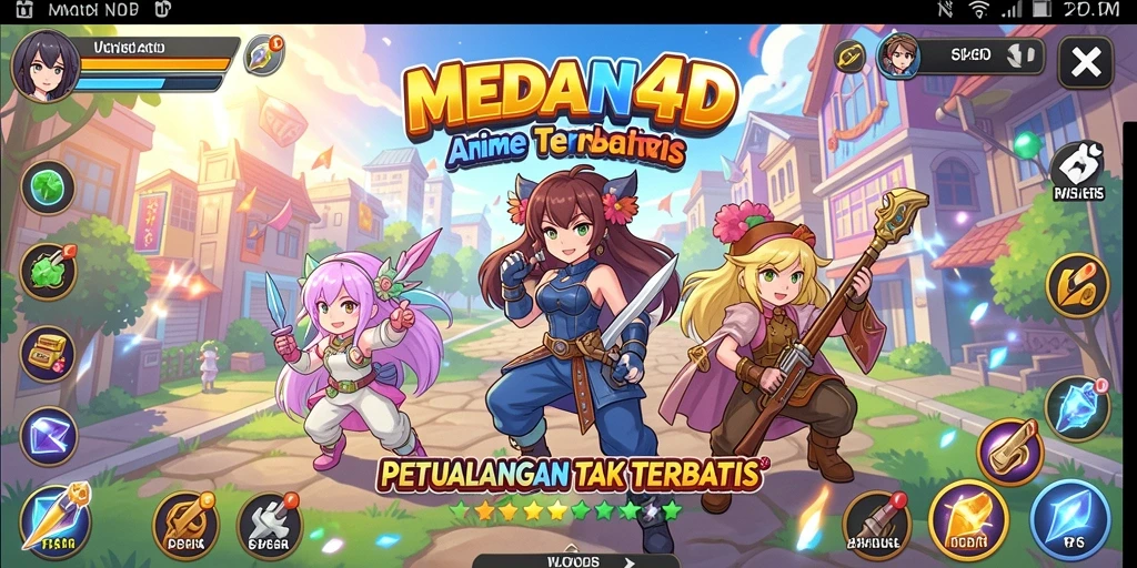 Screenshot game MEDAN4D menampilkan aksi karakter Anime yang seru.