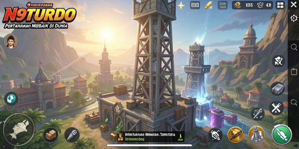 Tampilan gameplay menegangkan dan strategis di N9TURBO.