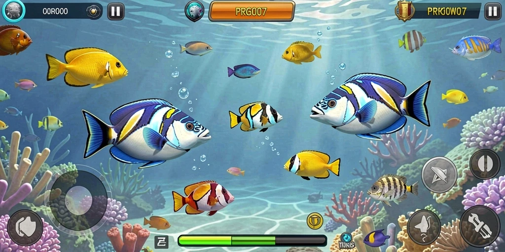 Screenshot dari gameplay Tembak Ikan yang mengasyikkan di PRG007.
