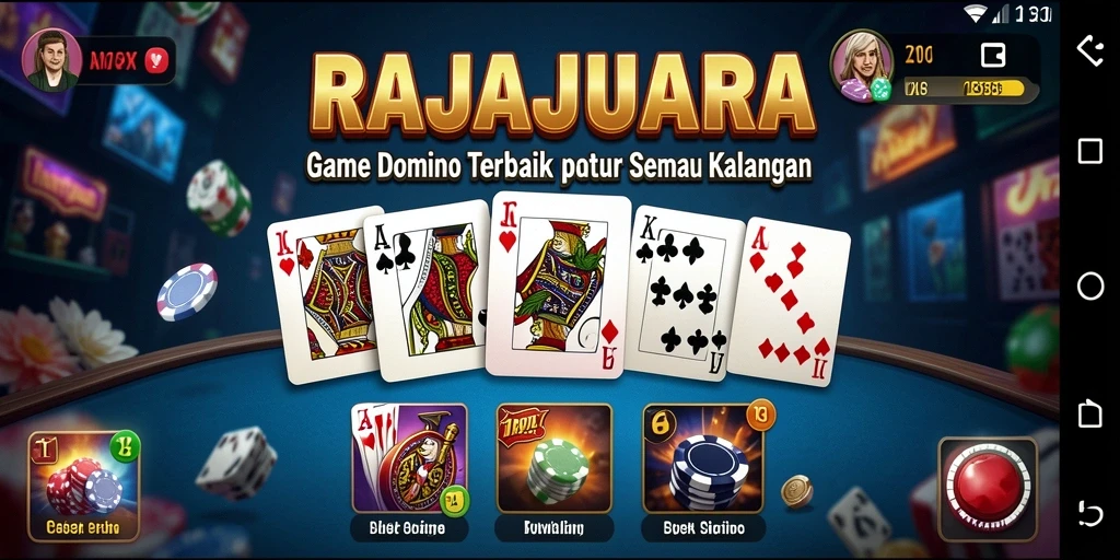 Tampilan gameplay menarik dari RAJAJUARA dalam permainan Domino.