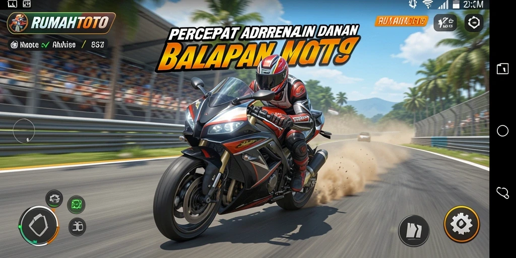 Tampilan mendebarkan dari balapan motor di RUMAHTOTO.