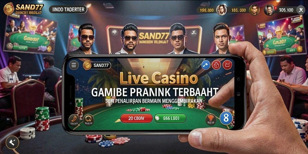 Gameplay SAND77 yang mendebarkan dengan dealer langsung.