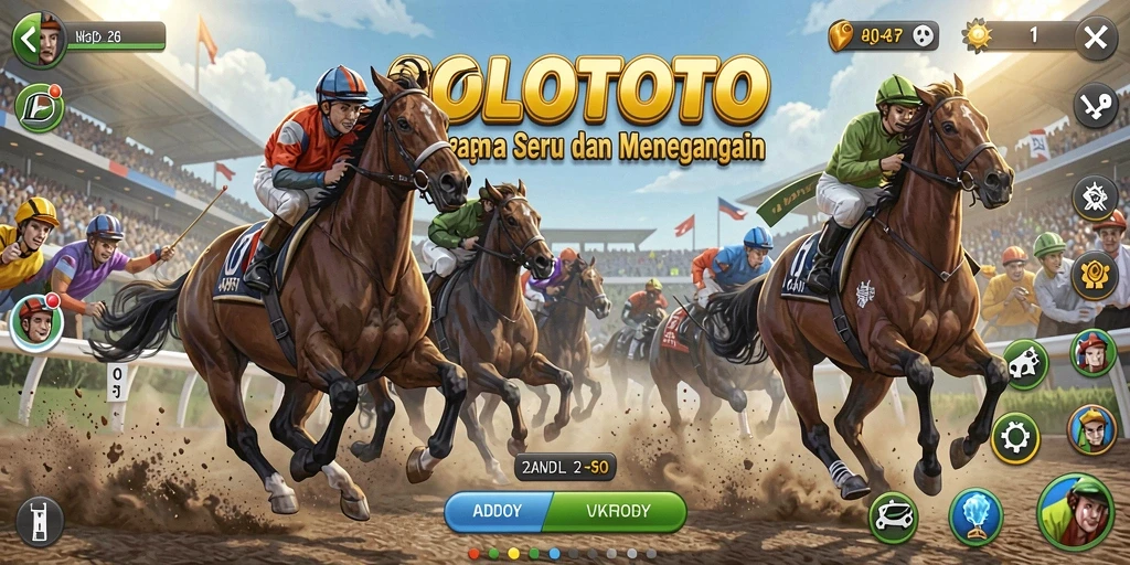 Tangkapan layar gameplay SOLOTOTO menunjukkan kendaraan balap dengan latar belakang trek yang menantang.