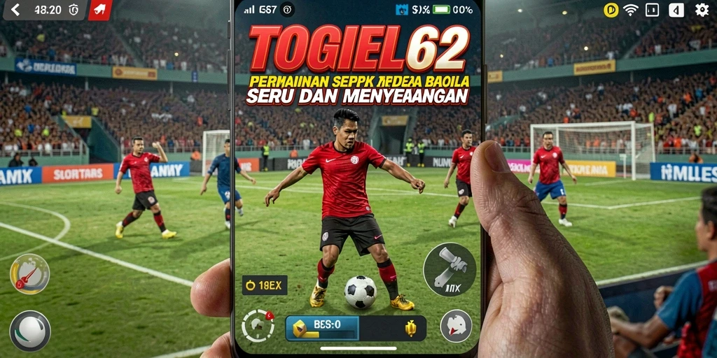 Screenshot TOGEL62 menampilkan aksi seru di lapangan sepak bola.
