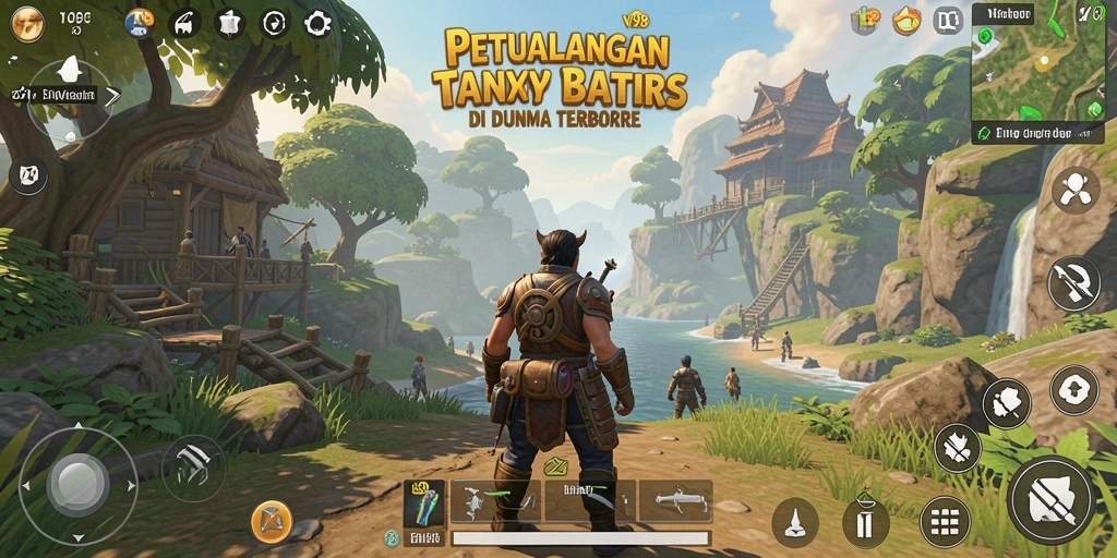 Tampilan menawan dari dunia terbuka V98 saat gameplay.
