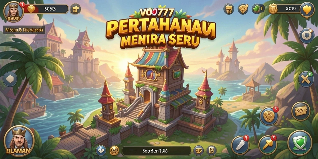Tampilan gameplay seru di VO777 yang menampilkan pertahanan menara.
