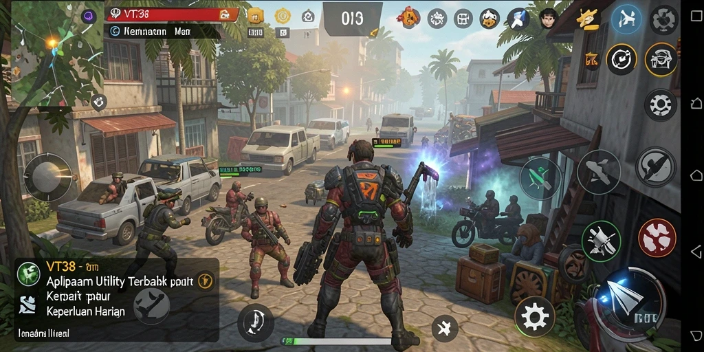 Screenshot utama aplikasi VT38 menampilkan antarmuka pengguna yang menarik.