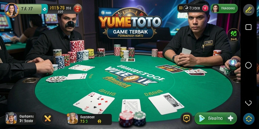 Screenshot gameplay YUMETOTO menunjukkan keseruan bermain Poker dengan teman.