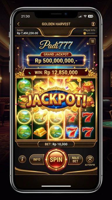 Tampilan depan aplikasi padi777 dengan berbagai pilihan aplikasi.
